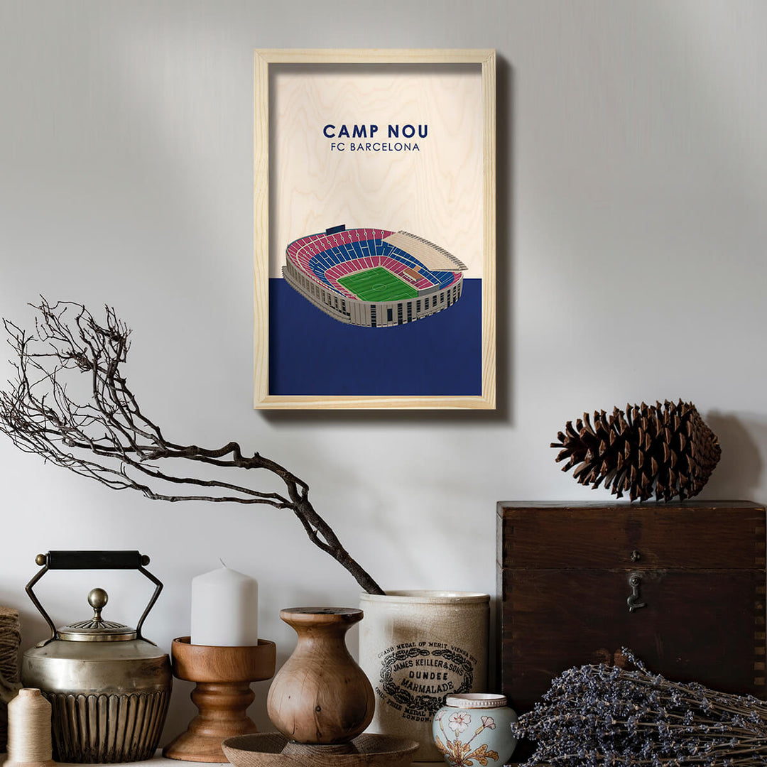 Barcelona Camp Nou Wooden Wall Art