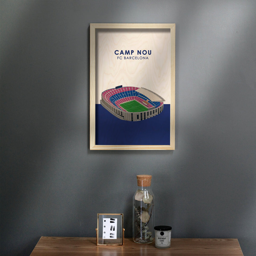 Barcelona Camp Nou Wooden Wall Art