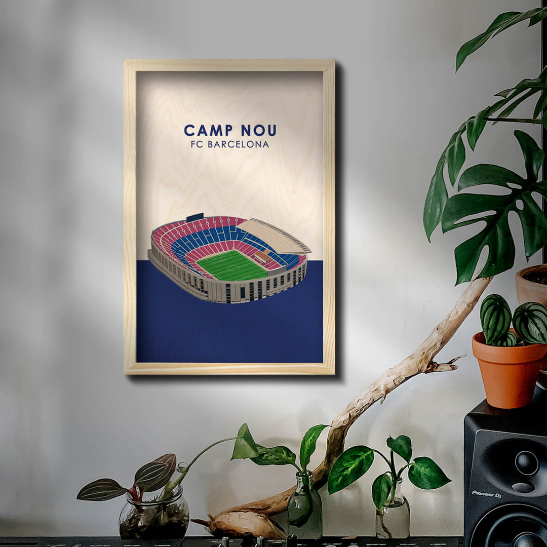 Barcelona Camp Nou Wooden Wall Art