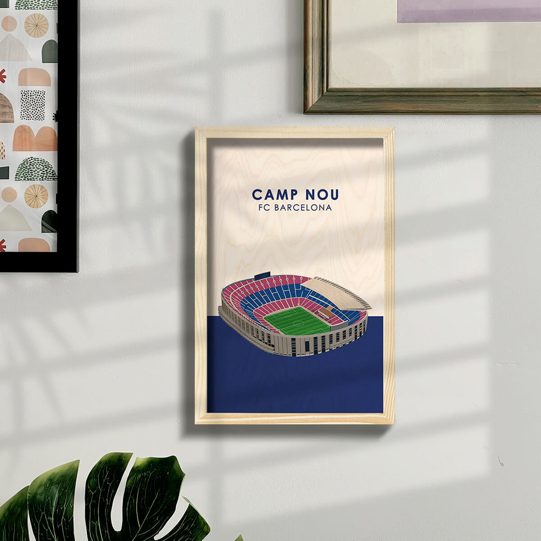 Barcelona Camp Nou Wooden Wall Art