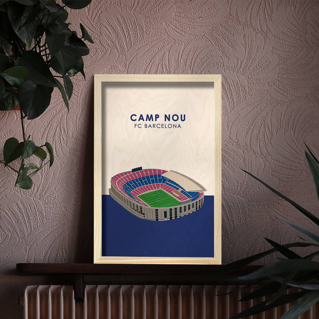 Barcelona Camp Nou Wooden Wall Art