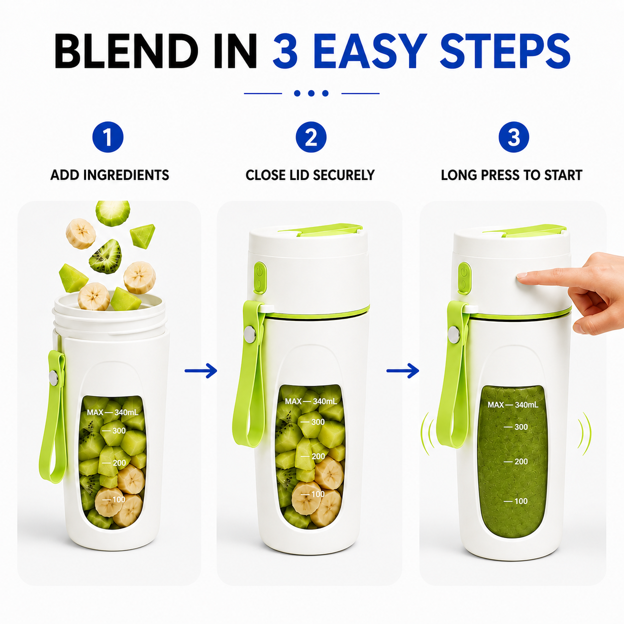 SnapBlend Portable Smoothie Blender- Green