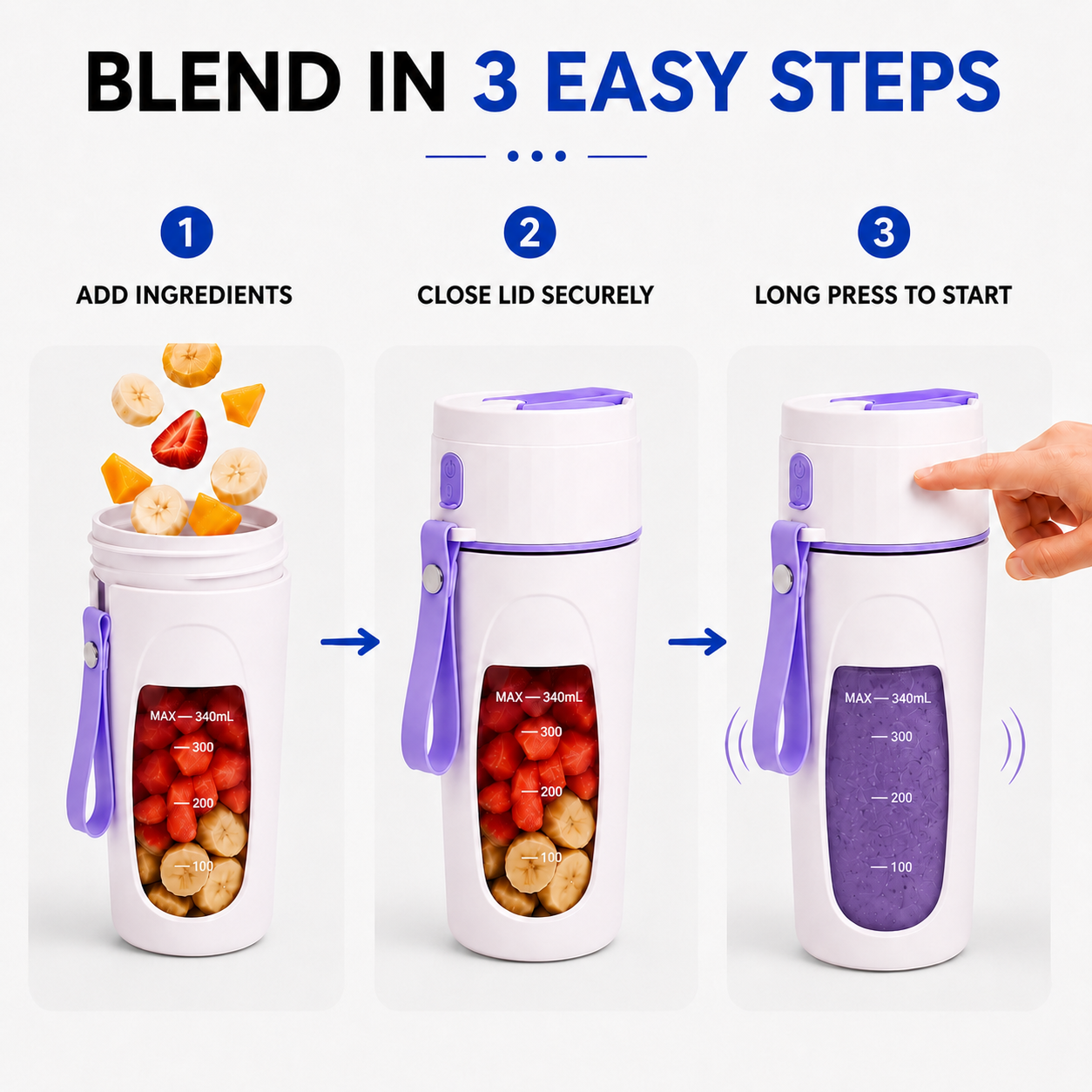 SnapBlend Portable Smoothie Blender- Purple