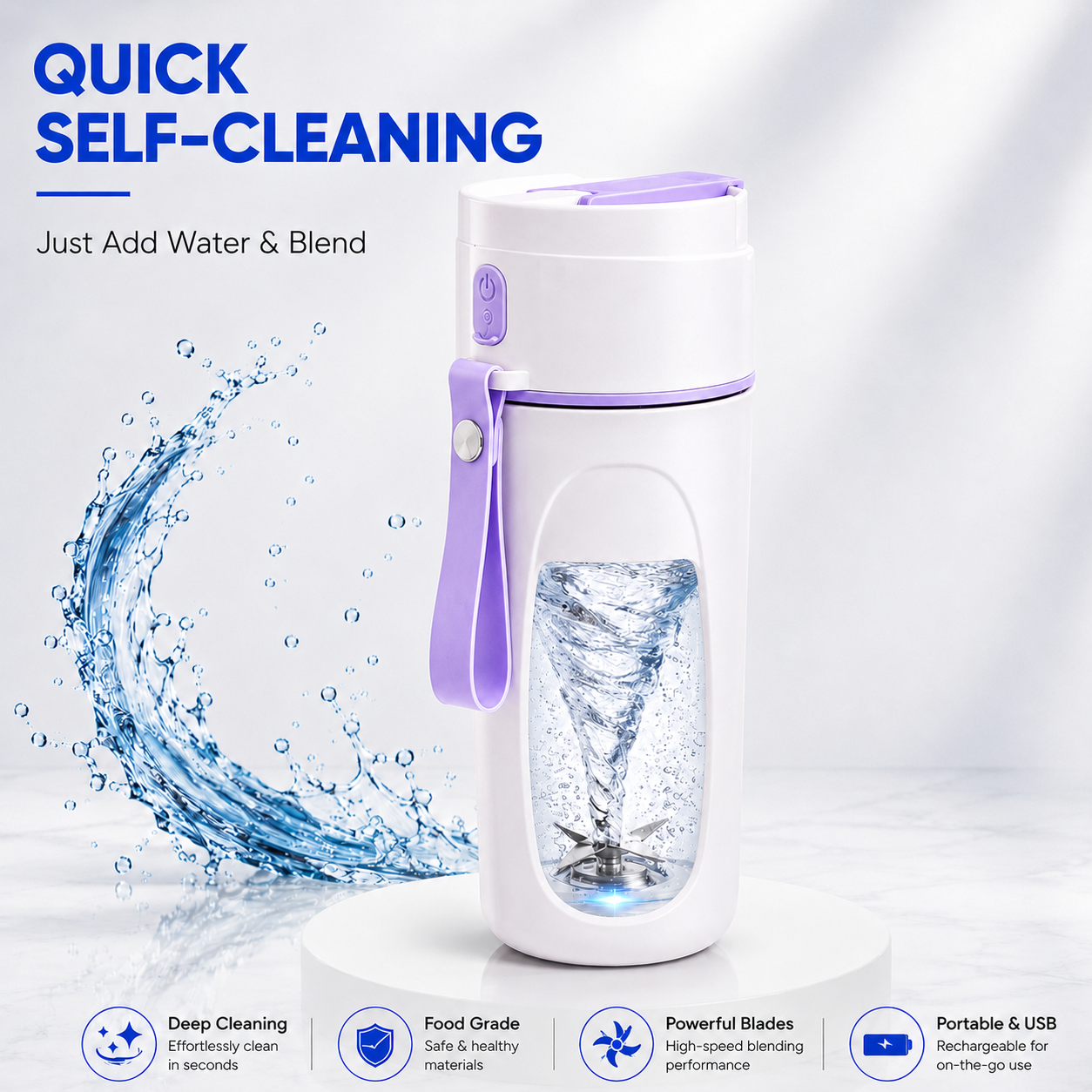 SnapBlend Portable Smoothie Blender- Purple