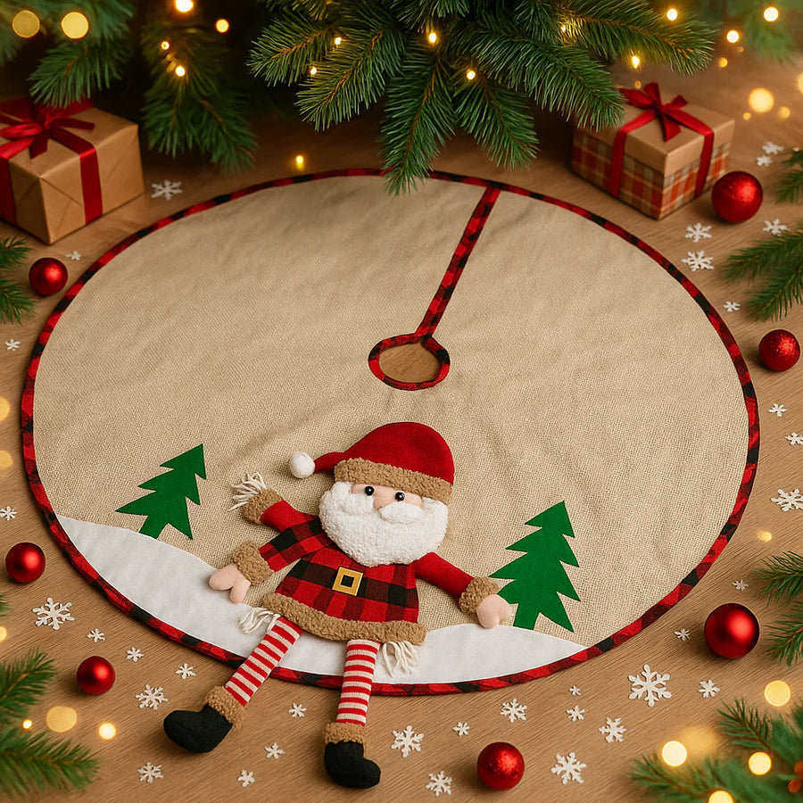 Christmas Tree Skirt with Santa Design