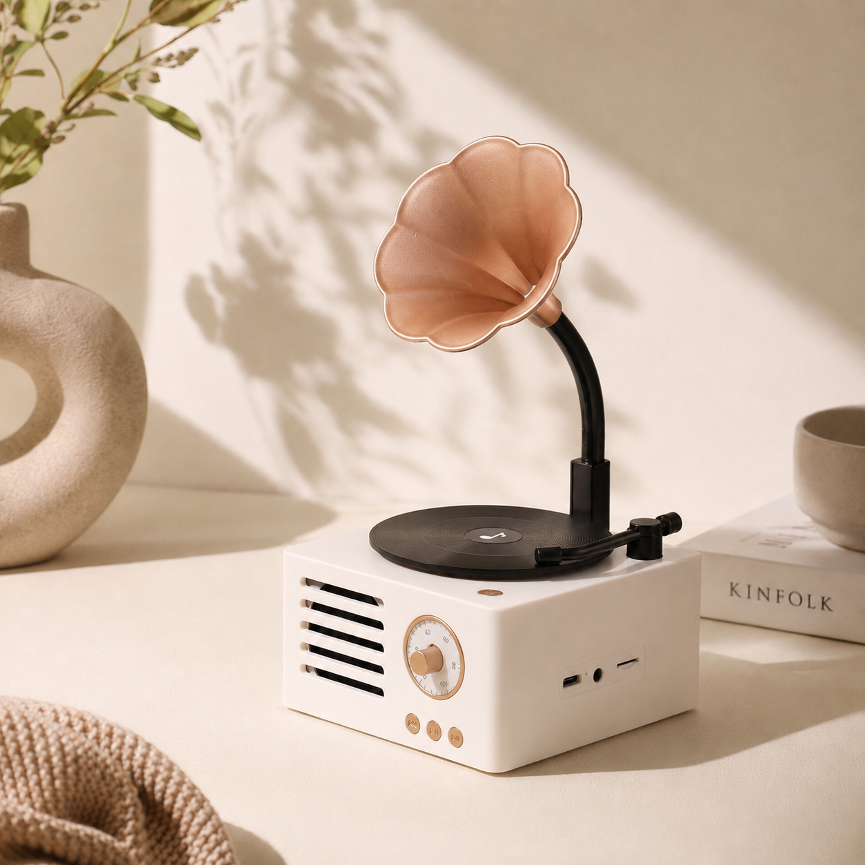 Classic Retro Gramophone Bluetooth Speaker with FM Radio