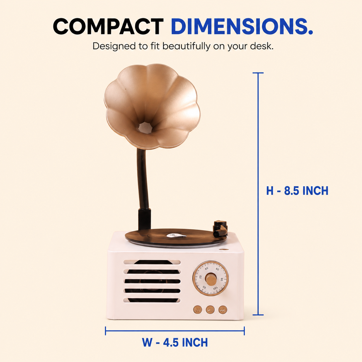 Classic Retro Gramophone Bluetooth Speaker with FM Radio