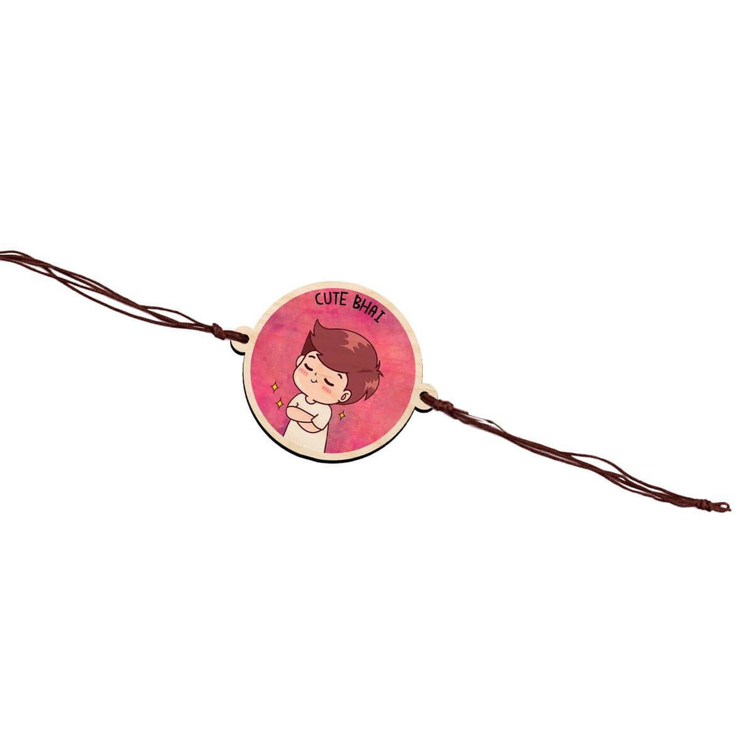 Cute Bhai Wooden Rakhi