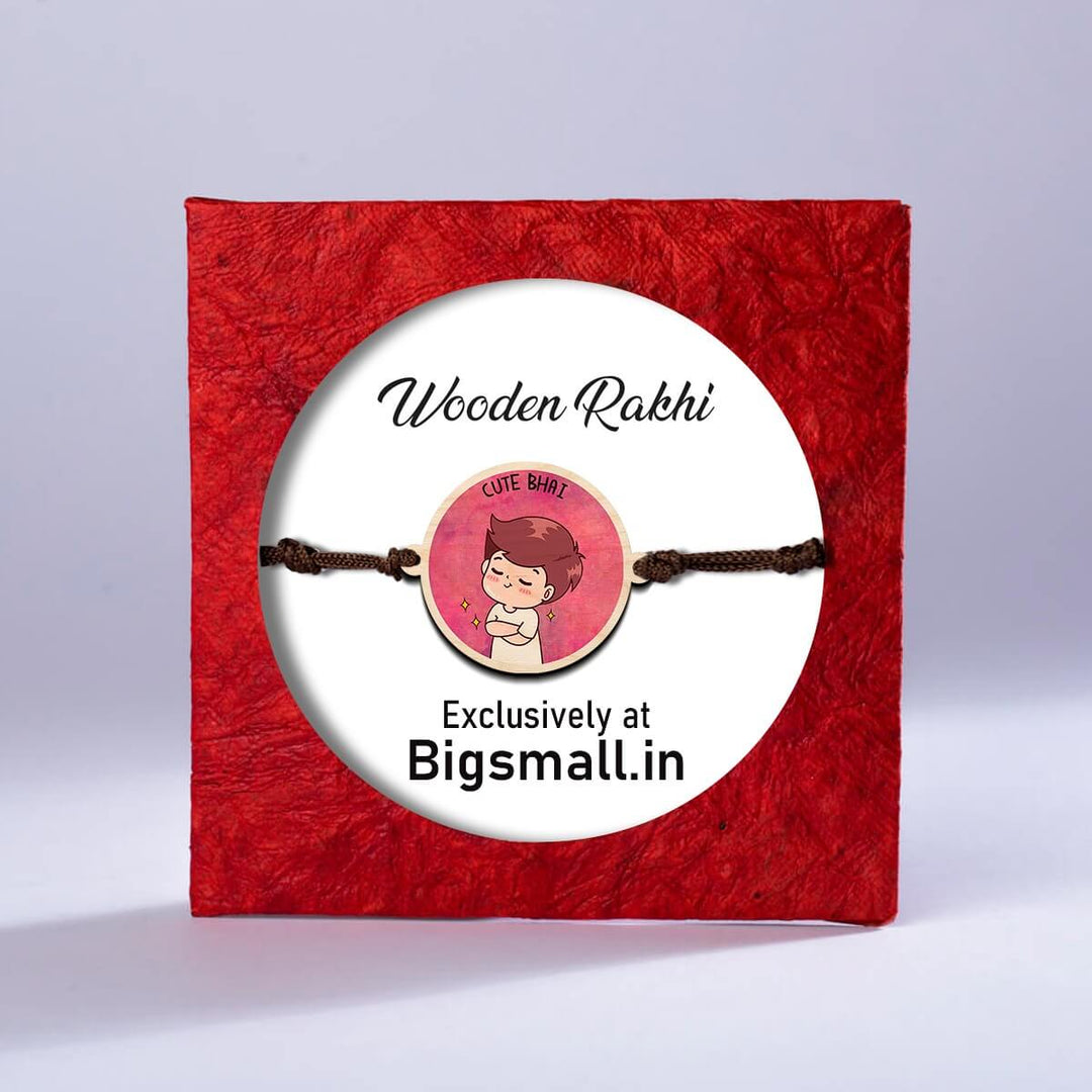 Cute Bhai Wooden Rakhi