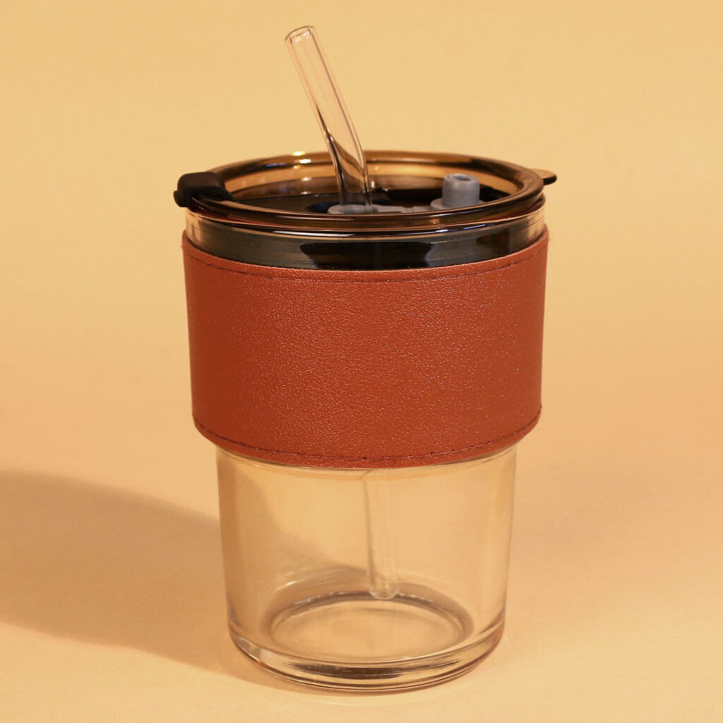 Glass Sipper Tumbler With Lid