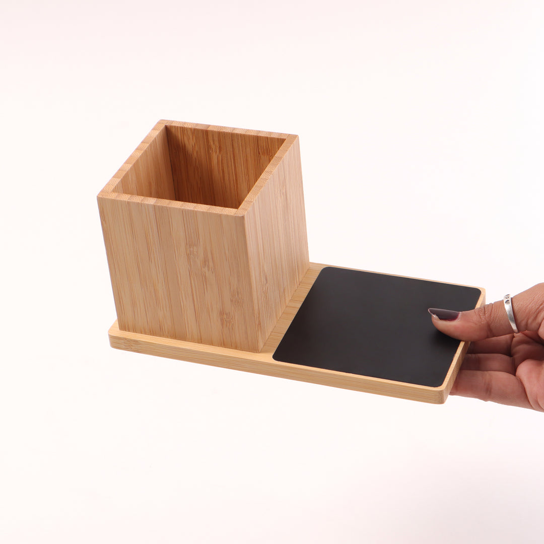 Bamboo Pen Stand & Cup Warmer