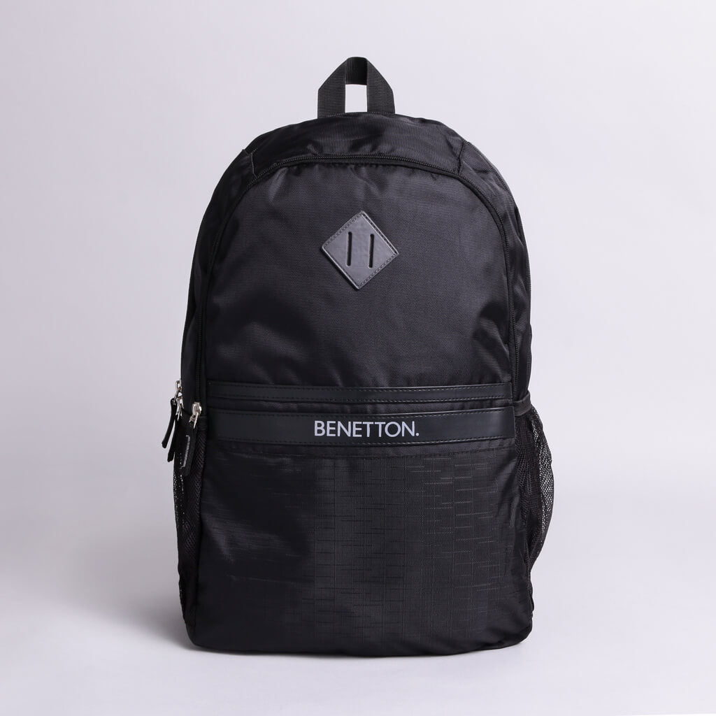 Classic Black Benetton Laptop Backpack