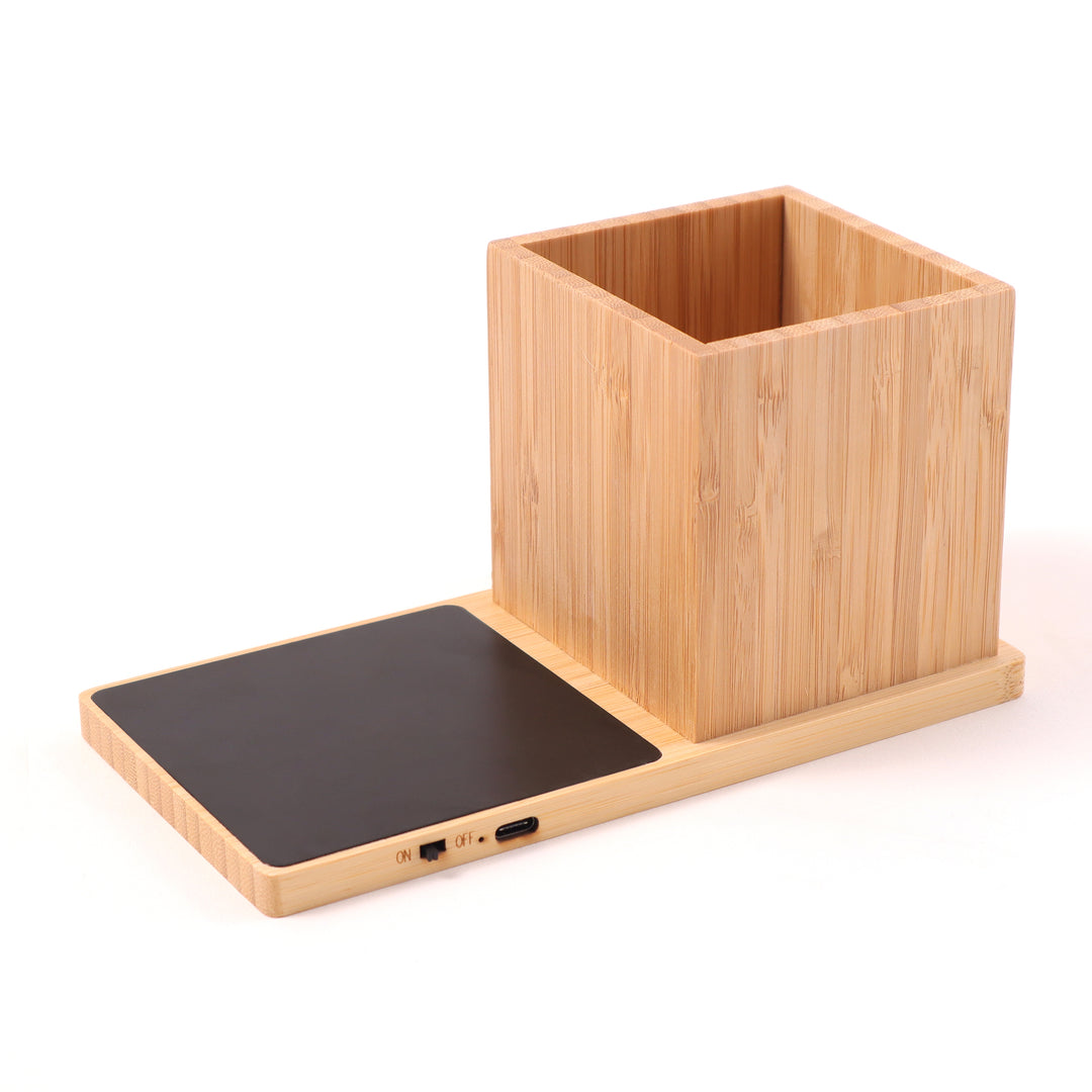 Bamboo Pen Stand & Cup Warmer