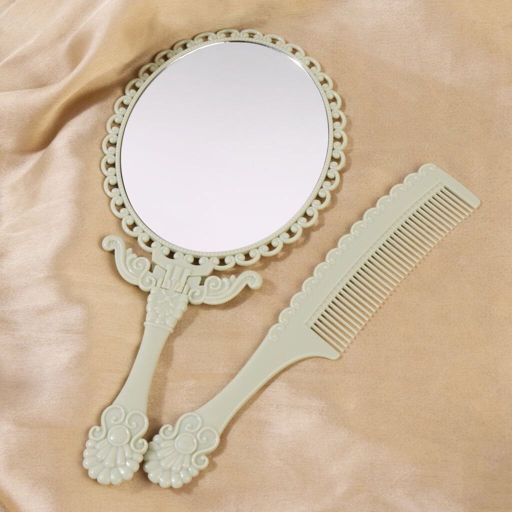 Antique Mirror With Comb