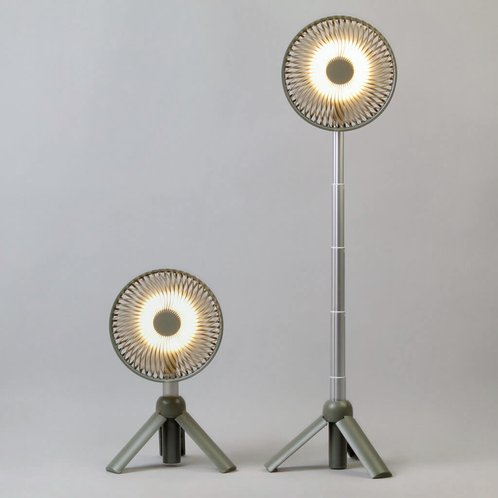 Portable Tripod Fan With Lamp