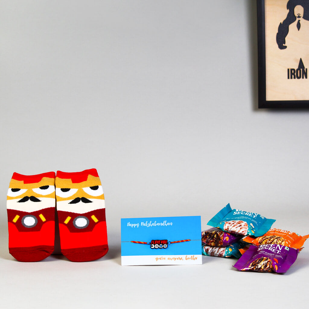 Ironman Love Rakhi Gift Set