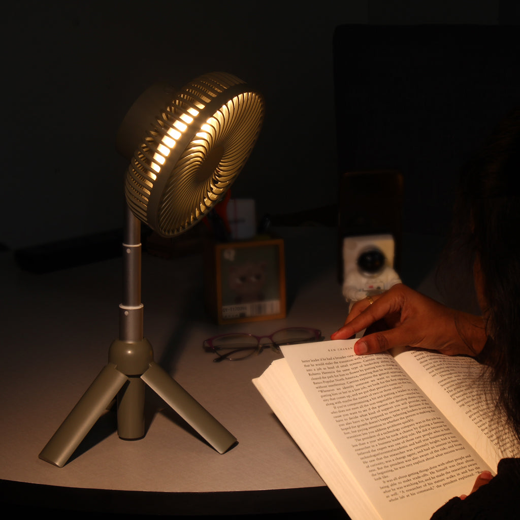 Portable Tripod Fan With Lamp