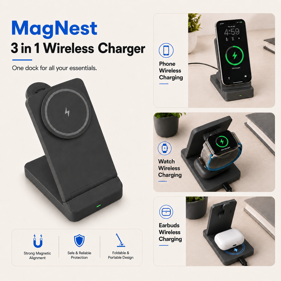 MagNest 3-in-1 Wireless Charger