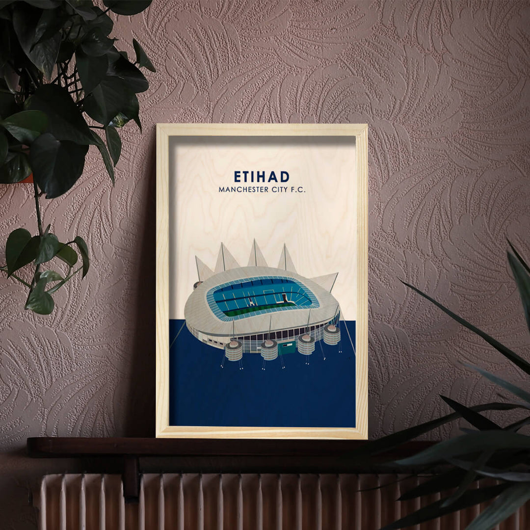 Manchester City Etihad Stadium Wooden Wall Art