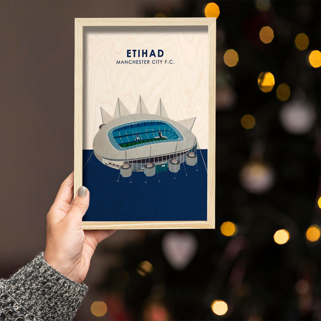 Manchester City Etihad Stadium Wooden Wall Art