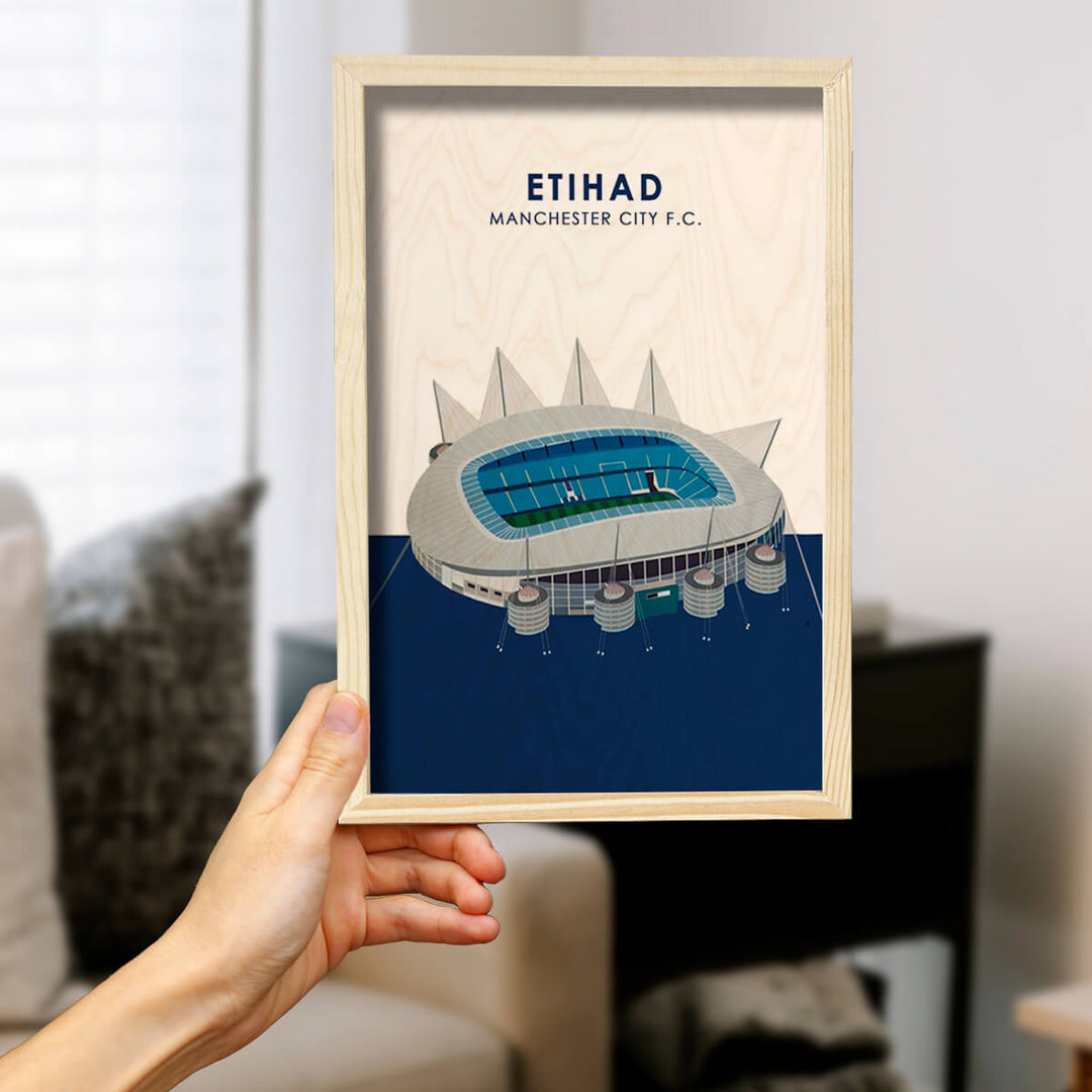 Manchester City Etihad Stadium Wooden Wall Art