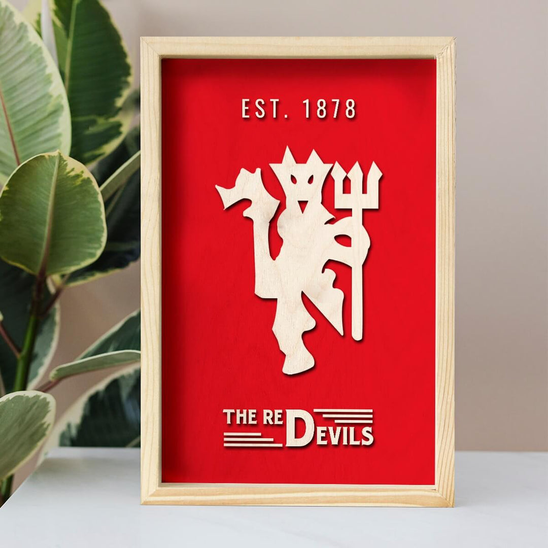Manchester United Red Devils Wooden Wall Art