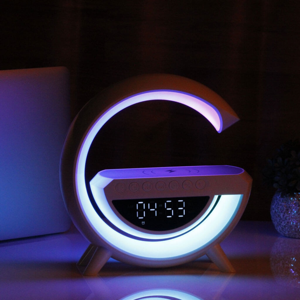 G Lamp with Speaker, Clock and Wireless Charger