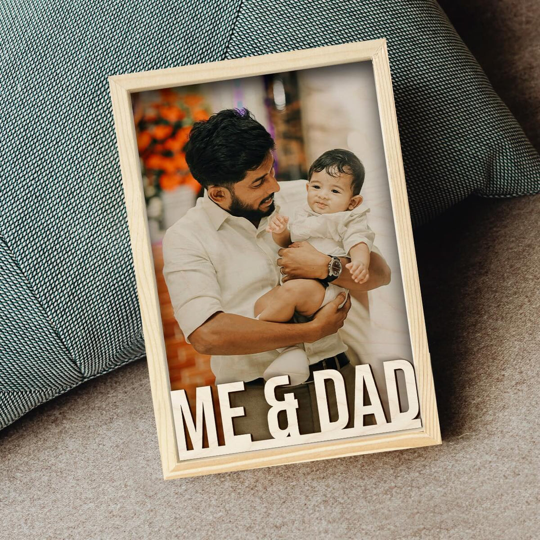 Personalized Me & Dad 3D Wooden Frame
