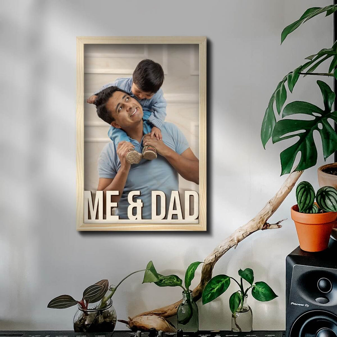 Personalized Me & Dad 3D Wooden Frame