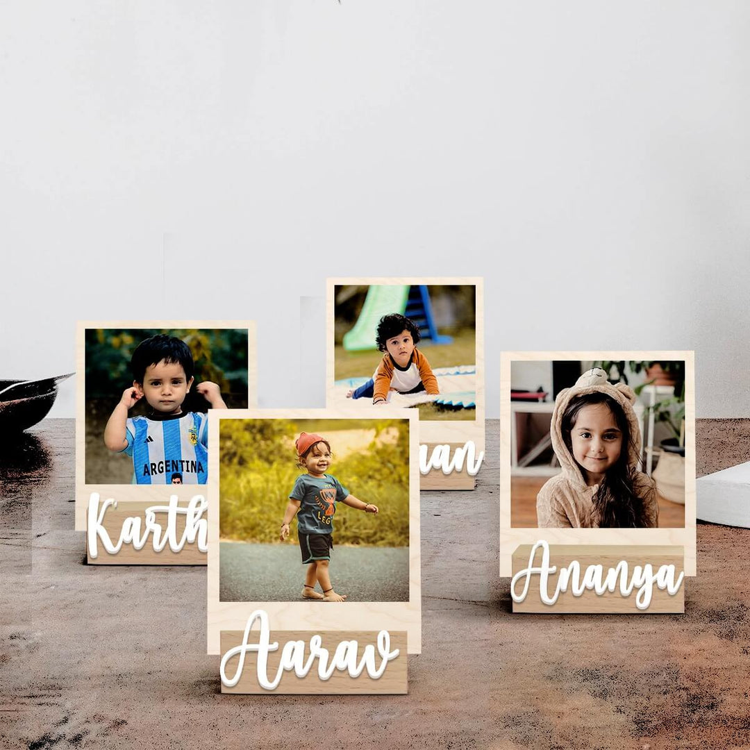 Personalized Wooden Polaroid With Name Base