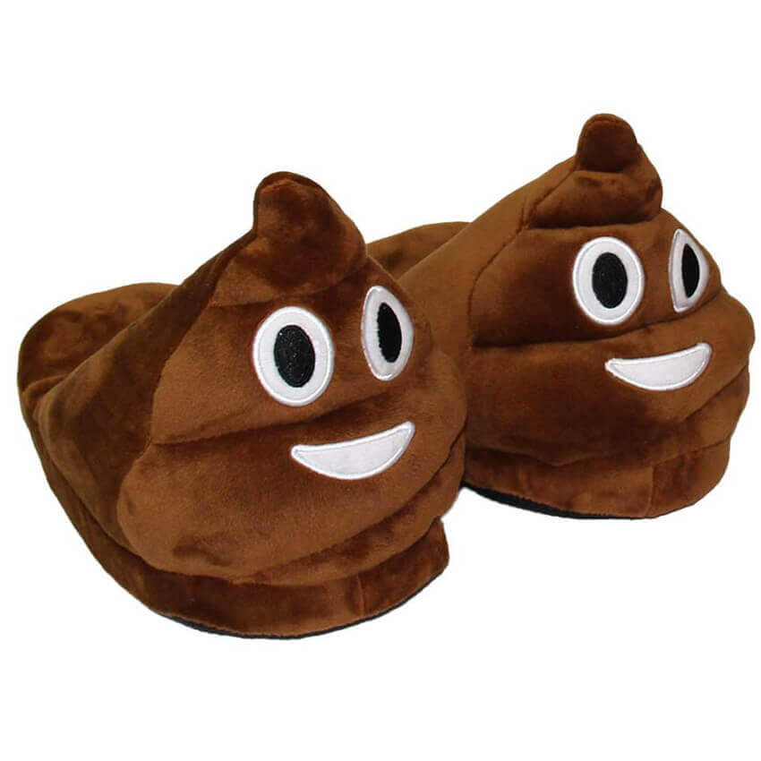 Poop Emoji Plush Slippers