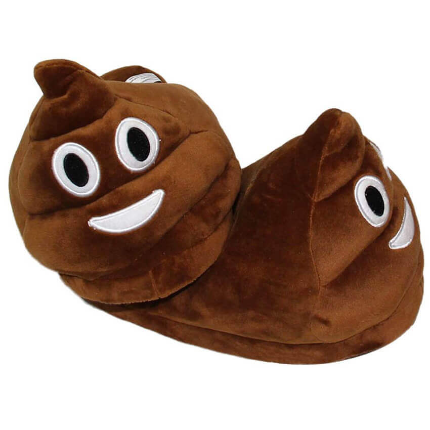 Poop Emoji Plush Slippers