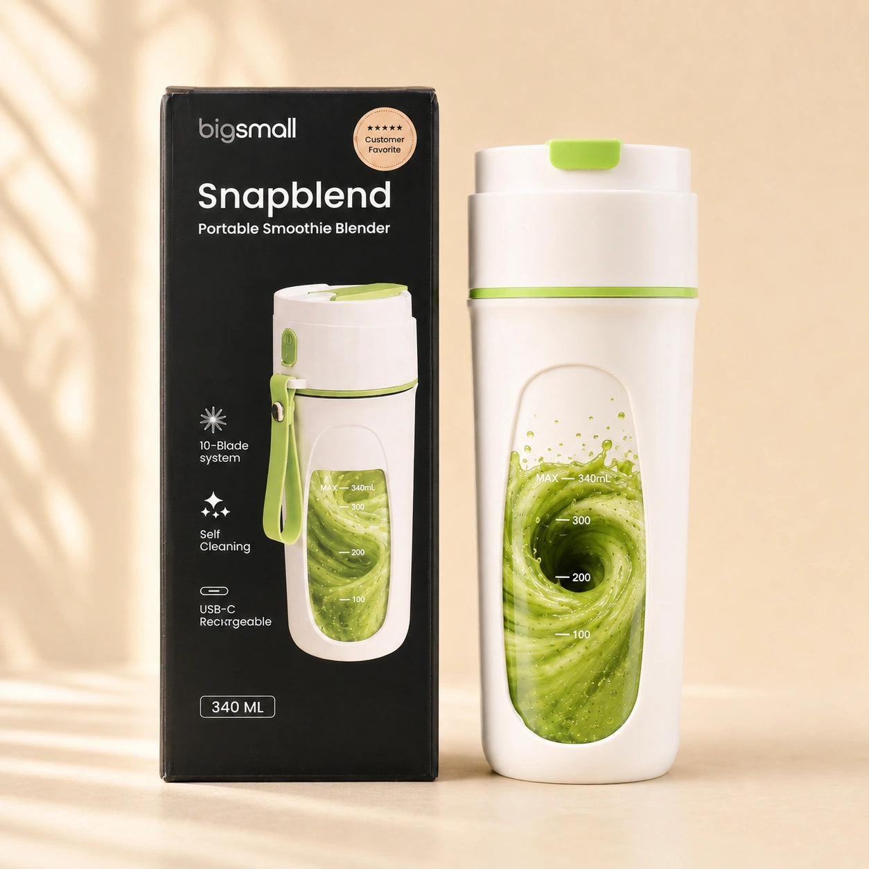 SnapBlend Portable Smoothie Blender- Green
