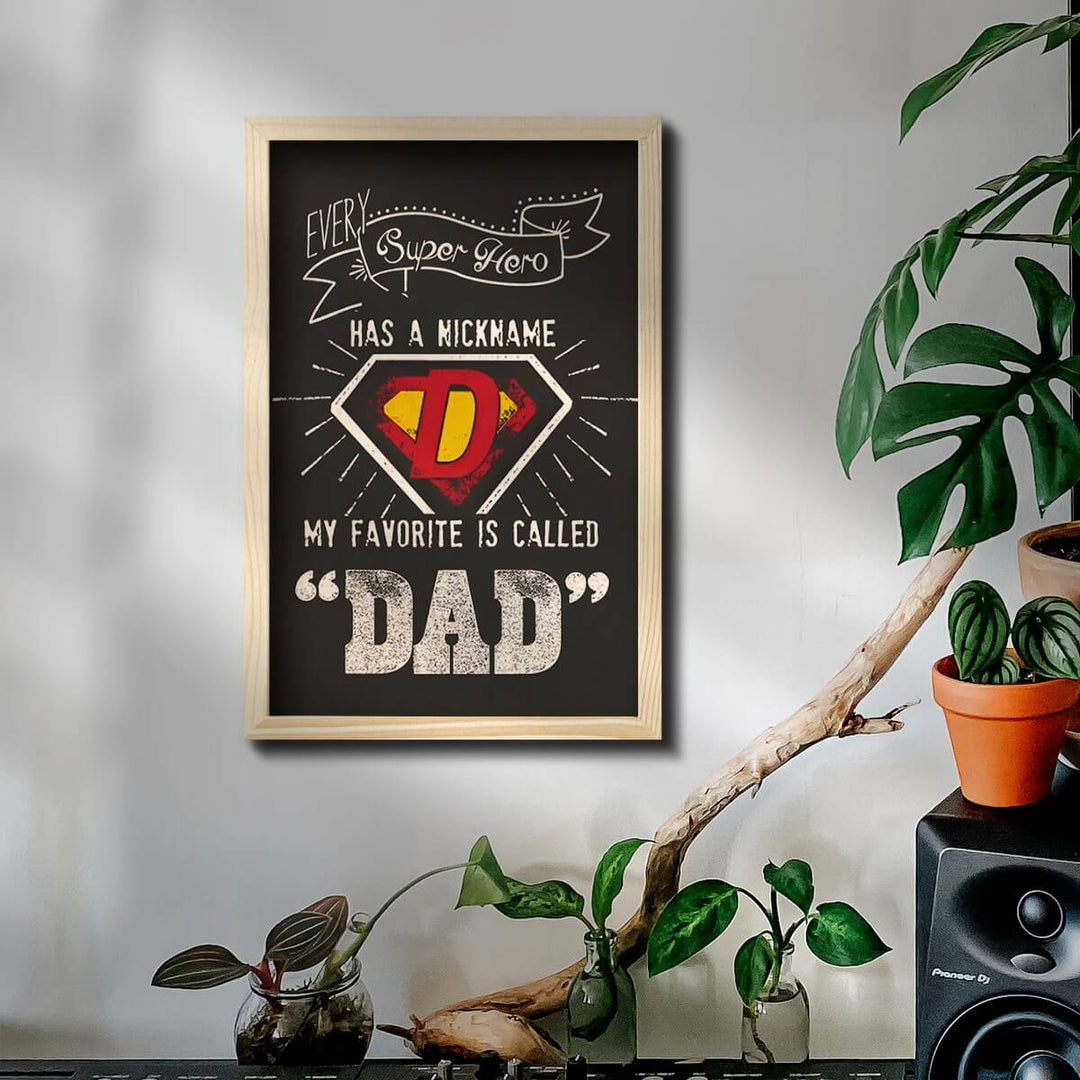 Superhero Dad Wooden Wall Art
