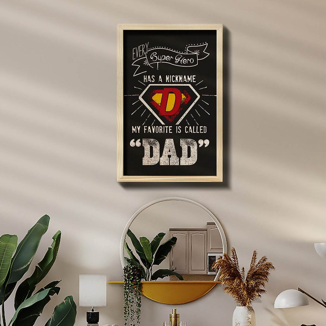 Superhero Dad Wooden Wall Art