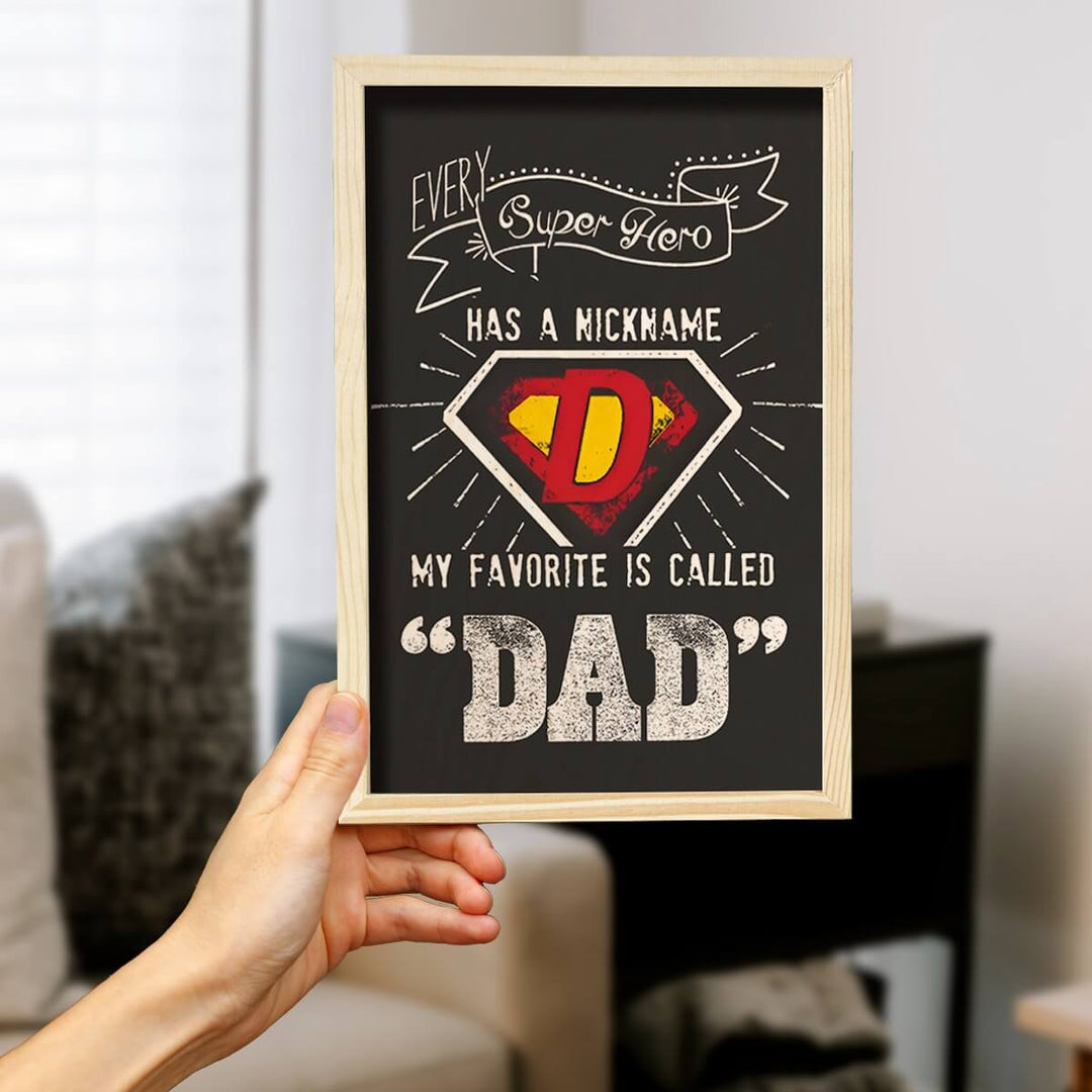 Superhero Dad Wooden Wall Art