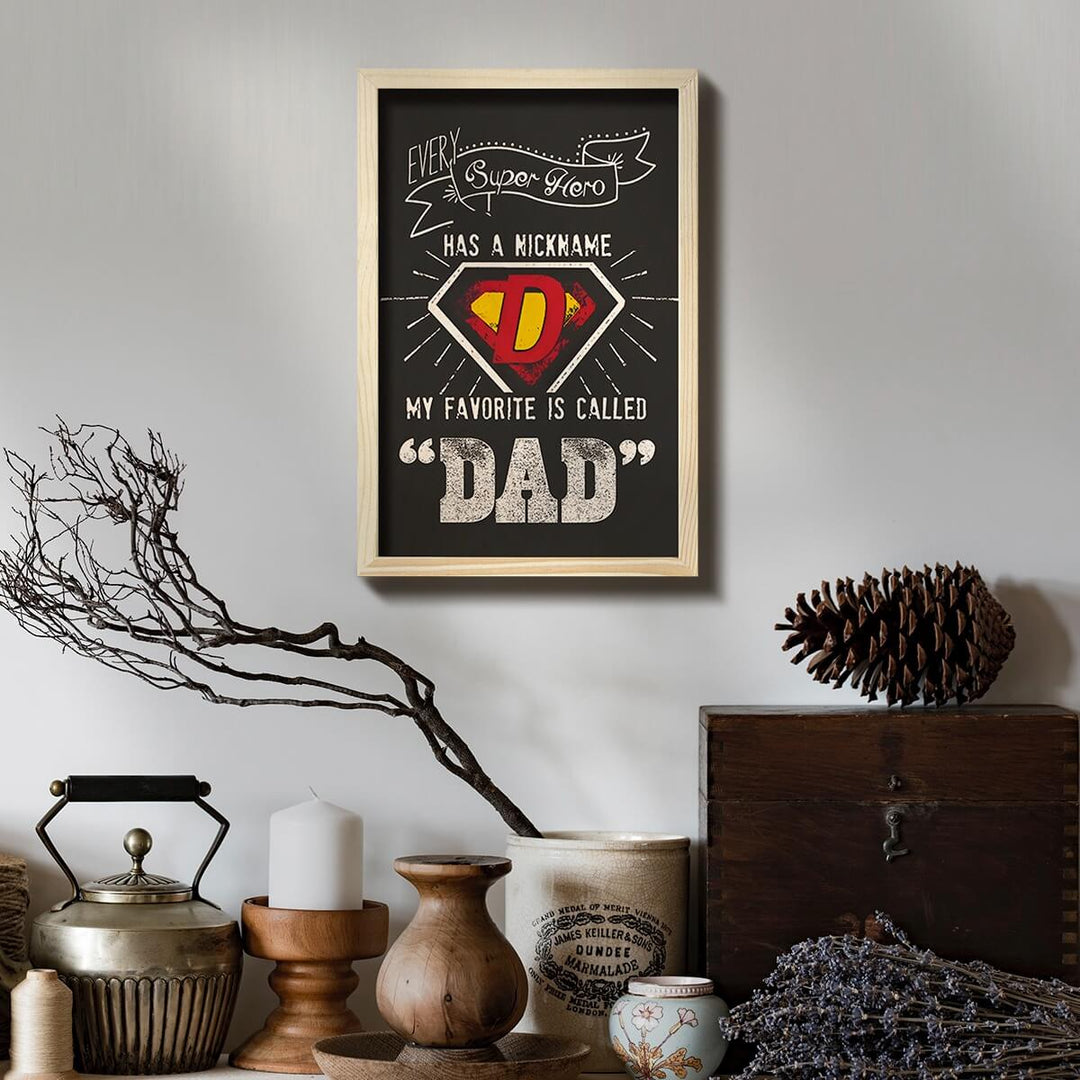 Superhero Dad Wooden Wall Art