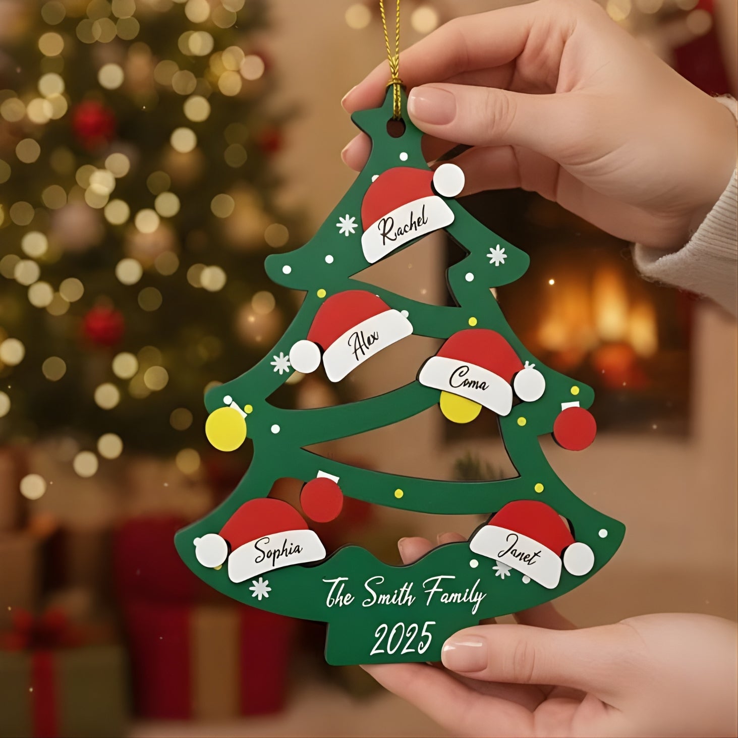 Personalised Christmas Tree Family Ornament