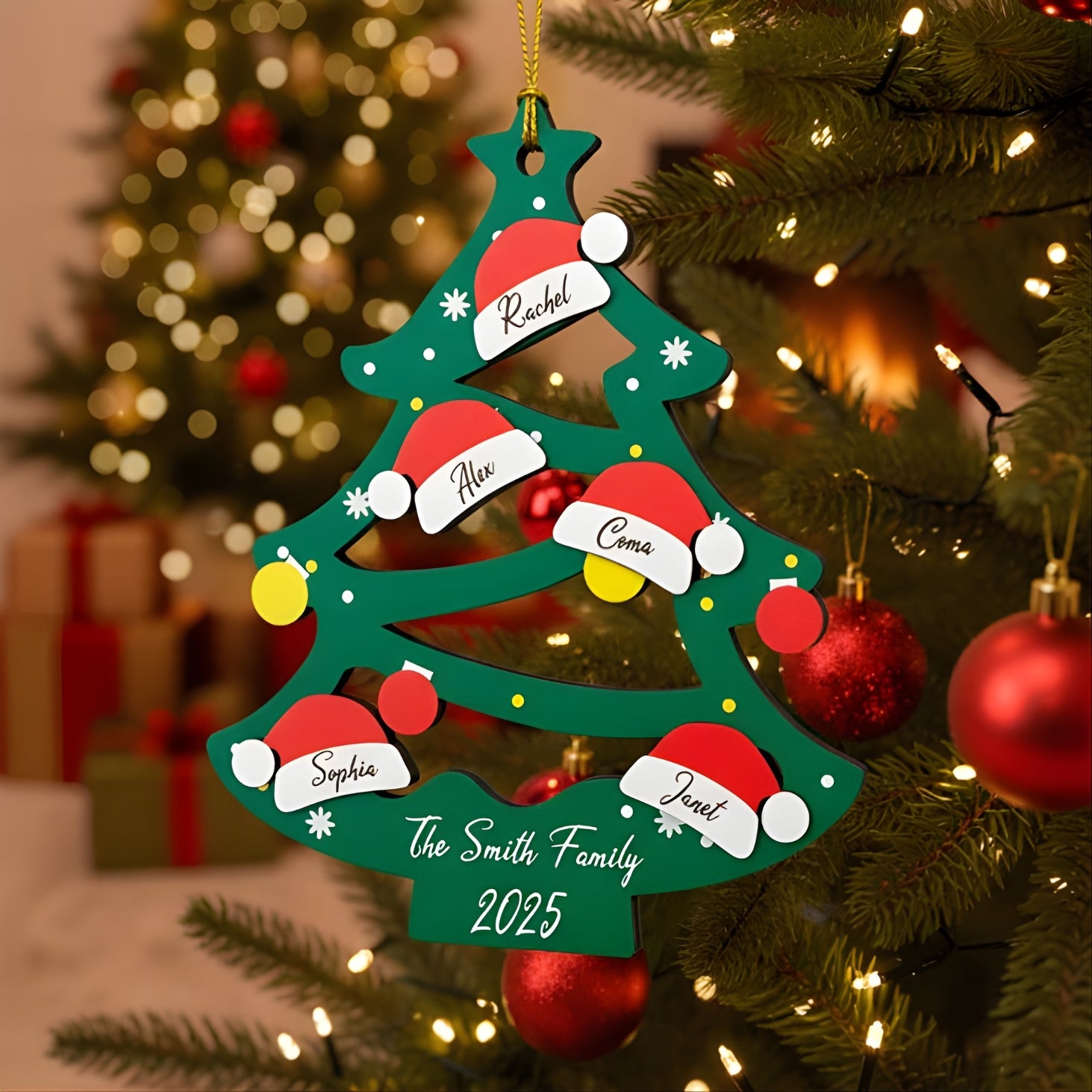 Personalised Christmas Tree Family Ornament