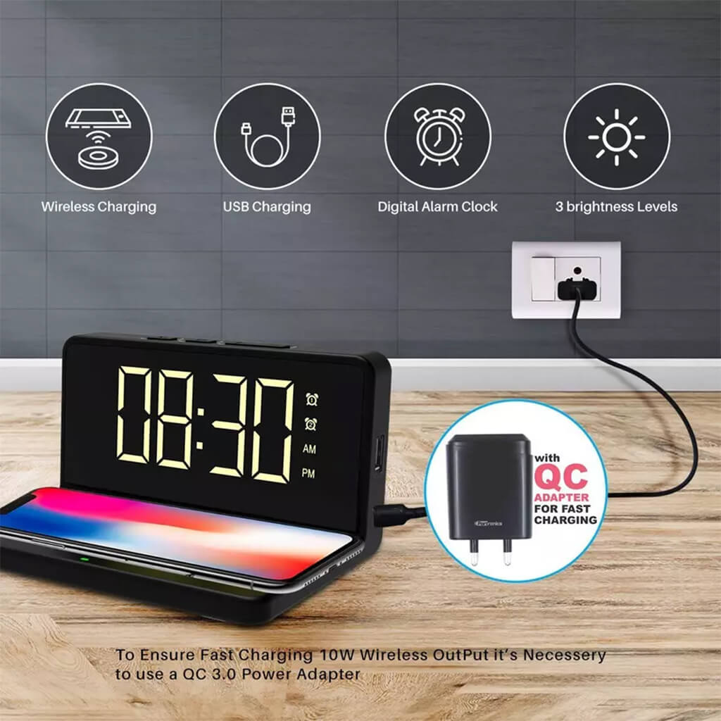 Wireless Charger With Alarm Clock