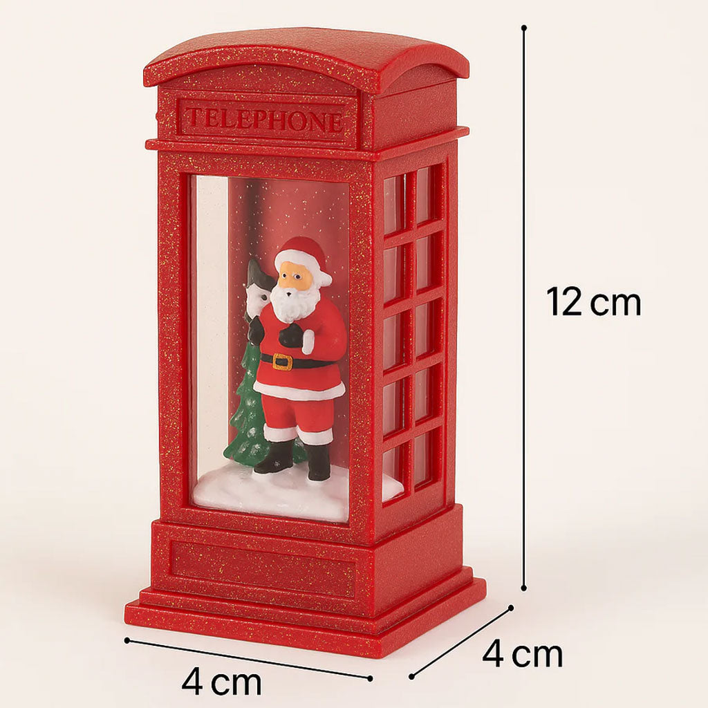 Red Santa Telephone Booth Christmas Night Lamp