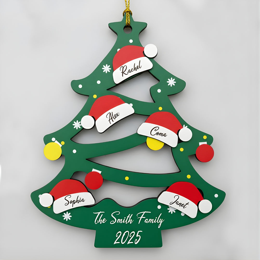 Personalised Christmas Tree Family Ornament