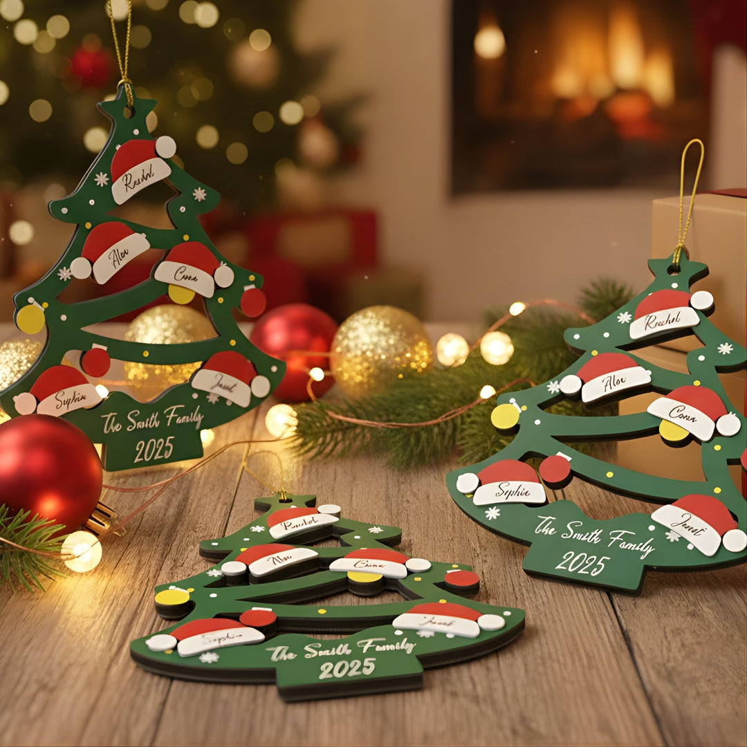Personalised Christmas Tree Family Ornament