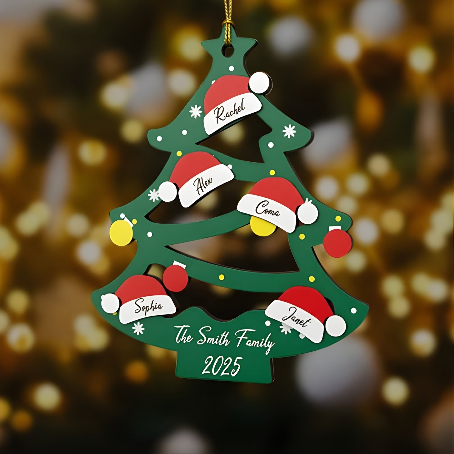 Personalised Christmas Tree Family Ornament