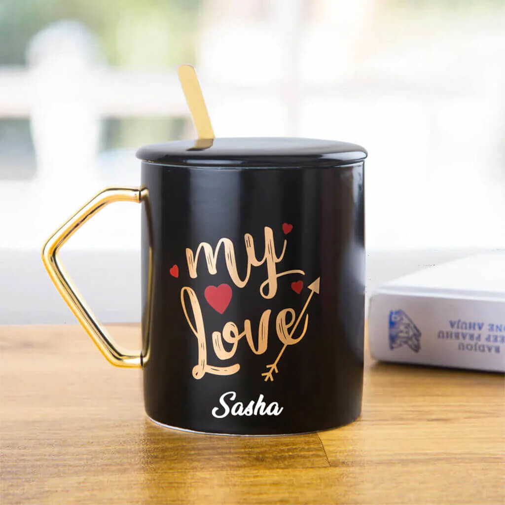 Be My Love Mug With Lid & Spoon