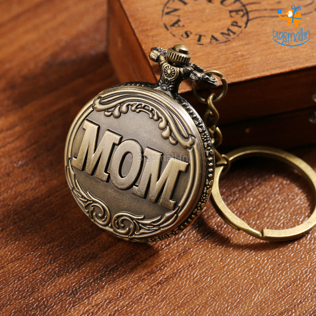 Mom Pocket Watch Keychain