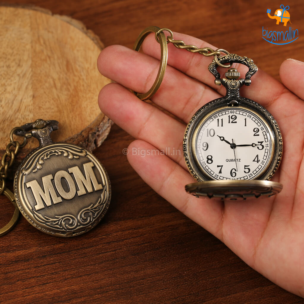 Mom Pocket Watch Keychain