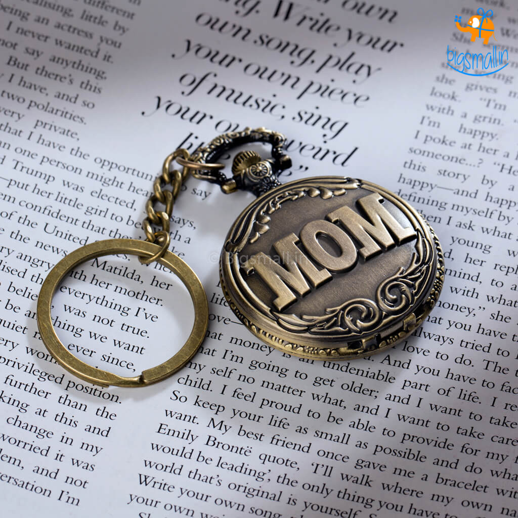 Mom Pocket Watch Keychain