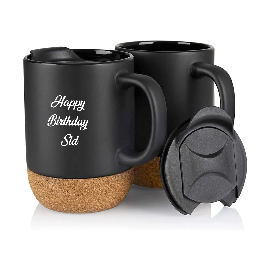 Classic Black Mug with Cork Base