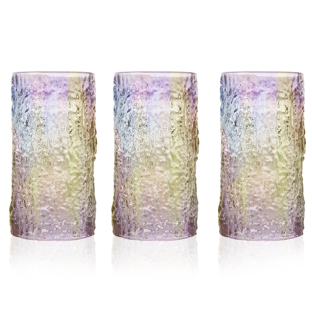 Holographic Bark Glasses - Set of 3